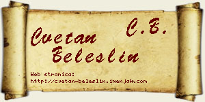 Cvetan Beleslin vizit kartica